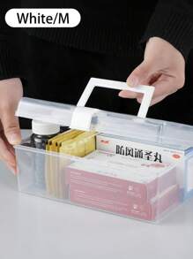 1件大容量家庭医药柜 三层隔间医药柜 家用便携式急救箱 防潮防尘 圆形便携手柄 适用于药盒药瓶等 适用于卧室客厅宿舍 - 彩色 - 查看 16