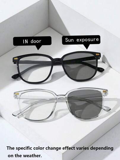 1副/2-3副男士个性化经典休闲变色眼镜，适合日常生活、户外旅行、度假、返校季及其他场合