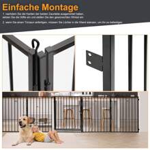 Daromigo Griglia di protezione per camino 304 cm, griglia di protezione per bambini, griglia per camino, griglia di protezione per forno, griglia protettiva in metallo per bambini, neonati, griglia per porta per la sicurezza dei bambini, elementi da 5 pezzi (60 x 76 cm ciascuno) nero