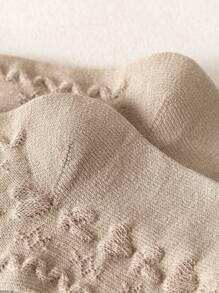 5 Pairs Of Girls Socks, Printed And Solid Color School Style Casual Ribbed Mid-Calf Socks, Suitable For Autumn/Winter