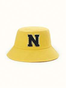 1 Pc Children's Bucket Hat, Stylish And Versatile, Suitable For Boys And Girls Spring And Summer Daily Outdoor Sun Ion Use. - Yellow - View 16