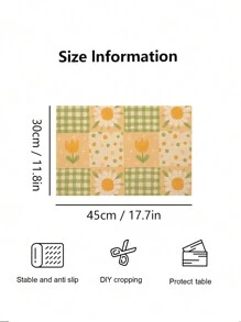 1 pieza Tapete individual de primavera de PVC, decoración del hogar con flores de dibujos animados, colorido y lindo tapete floral para comedor, almohadilla de mesa de cocina, tapete de primavera, adecuado para la decoración de la cocina interior, regalo esencial para familia y amigos - Multicolor - Ver 2