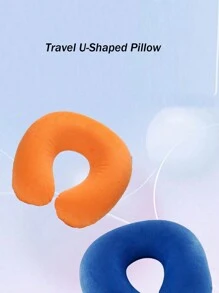 U-Shaped Pillow Customized With Name, Logo, Text, 1-Pack Travel Pillow Neck Pillow Airplane Pillow Travel Car Home Office Travel Neck Flight Pillow Snap Button With Soft Cover, U-Shaped Neck Pillow Portable Student Adult Pillow Pad, Support The Neck And Protect The Cervical Spine When Studying Or Riding In The Car, Office Or Other Travel - Multicolor - View 3