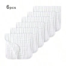 Paquete de 3/6 piezas de baberos planos suaves y absorbentes, resistentes a las babas, adecuados para niños y niñas, trapo de lavado