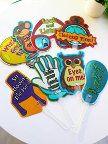 hoojojo 8 Double-Sided Classroom Rule Flashcards, Interactive Vocabulary Cards, Flash Cards For Kids, Learning Cards, Classroom Interaction, Learning Games, Home Teaching, Party Games, Stationery, Teaching Tools - Multicolor - View 3