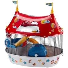 CIRCUS FUN Themed Hamster Cage Three-Level Design For Interactive Window Includes Exercise Wheel Easy Clean 49.5x34x42.5 Cm - CIRCUSFUN - View 6