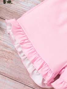 Chatreadl 少女两件套可爱休闲小猫蝴蝶结印花吊带夏季 - 粉色 - 查看 6