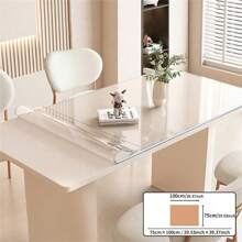 1 pièce de nappe transparente en PVC de 1,0 mm d'épaisseur, imperméable, résistante à la chaleur, film de protection pour surface de table, convient pour les maisons, les hôtels, les cuisines, les tables à thé, les nappes de maison