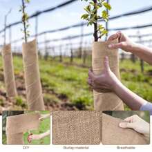 1 Roll Burlap Tree Protection Tape, Winter Tree Trunk Protection Tape, Garden Plant Tree Protection Tape, Antifreeze Bandage, Bark Protection Tape For Warmth And Moisture Retention - Multicolor - View 12