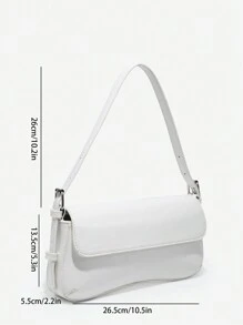 1 件时尚复古安哥拉红色波尔卡圆点仿油性皮革仿皮豹纹/蛇皮绒面革翻盖可调节肩带单肩斜挎包，适合约会、郊游、派对 - 白色 - 查看 6