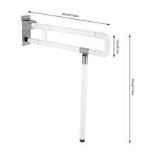 YUNRUX Stainless Steel WC Toilet Folding Handle Stand-Up Aid Support Handle Grab Bar Up To 100 Kg Toilet Grab Bar WC Stand-Up Aid Support Handle Wall Support Handle