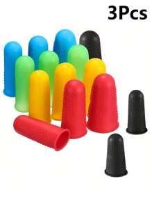 6/3 件硅胶手指保护套、手指保护套、热熔胶手指保护套、硅胶顶针、热熔胶手指保护套、指尖垫、用于点钞、整理、书写、分类、热熔胶和运动游戏的握把