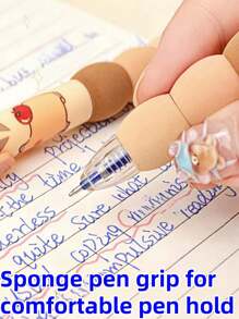 1pc/4pcs Capybara Erasable Push-Button Pen, (4pcs/Box) Random Colors And Styles, High-Quality Creative Student Stationery, Blue Pen Refill, Gradient Splicing Foam Grip Non-Hurt Hand, Built-In Eraser Tip, Exam-Use Pen, Cute Easily Erase Ballpoint Pen