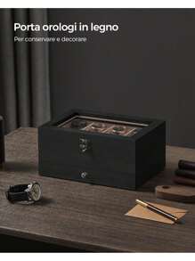 SONGMICS Watch Boxes & Organizers Back To School Dormitory Storage - Black - View 4