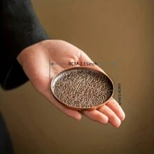 1 pièce Dessous de verre en alliage nuages antiques et porte-tasse avec image de la rivière Qingming, plateau de sous-tasse, accessoires de cérémonie du thé, décoration de table, meilleur cadeau - Doré - Voir 9