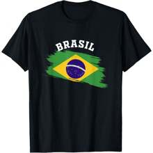Brasil Souvenirs Brazil Brasilia Vacation Brazilian Gifts T-Shirt - Casual Crew Neck, Short Sleeve Top, Perfect For Spring & Summer - Black - View 1