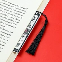 Dấu trang tua rua hình đầu lâu bằng thép không gỉ mới vui nhộn và thanh lịch, món quà hoàn hảo cho người yêu sách, người yêu và bạn bè, lý tưởng cho lễ hội, đồ dùng học tập, trở lại trường - Một cỡ - Xem 7
