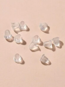 100-1200 pièces de supports d'oreille en silicone - Bouchons d'oreille clairs à faible teneur en allergènes, avec boîte de rangement, convient pour la fabrication de bijoux DIY, pinces de sécurité pour oreilles, idéal pour les matériaux d'artisanat d'Halloween et de Noël