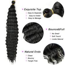 24-Inch 3-Pack Women's Deep Wave Curly Crochet Wig, Soft Curly Crochet Wig For Bohemian Braided Hairstyle - Multicolor - View 4