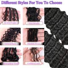 24-Inch 3-Pack Women's Deep Wave Curly Crochet Wig, Soft Curly Crochet Wig For Bohemian Braided Hairstyle - Multicolor - View 8