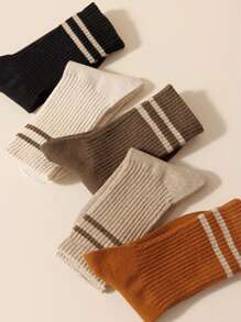 8 pares de calcetines hasta media pantorrilla para hombre, calcetines deportivos de unicolor y a la moda para primavera y otoño, calcetines largos informales estilo japonés ligeros, transpirables y absorbentes del sudor para uso diario