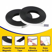 1 rollo de 3 metros de cinta magnética autoadhesiva flexible con un adhesivo fuerte, lámina magnética suave, cinta magnética perfecta para proyectos y organización
