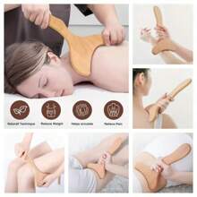 6pcs Wooden Roller Massager Set, Wooden Massage Tool Kit, Manual Wooden Massager - Body Massage Tools,School,Back To School,Travel,Travel Essentials,Home Essentials,Spa,Massage Tool,Massage,Massager,Spa - Yellow - View 5