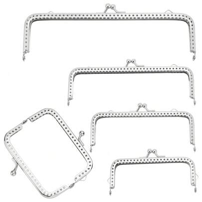 5 Stücke 5 Größen Metall Bügelverschluss für Münztaschen, Prägung Clutch Rahmen für Taschenfertigung, Handtasche Nähhandwerk, 3,3~7 Zoll