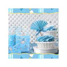 12pcs/Set Baby Shower Favors Gift Bags, Baby Shower Party Goodie Bags, Birthday Party Favor Bags, Blue Sweet Return Gifts Bags,Cute Cartoon Baby Bottles And Bows Party Decoration - Multicolor - View 6