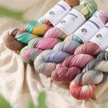 3pcs/Set Handmade Dyed Yarn, Beautiful Wool Yarn For DIY Handcrafting Scarf, Hat And Sweater - Multicolor - View 3