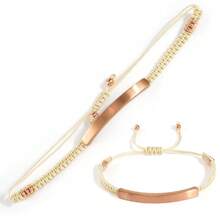 1 pièce Bracelet corde tressée fait main personnalisé, bracelet en pierre gravé personnalisé, convient pour le port quotidien, l'anniversaire de couple, la Saint-Valentin, l'anniversaire, les festivals, cadeau de couple de la Saint-Valentin, argent, stylé, coloré, vintage, simple, unisexe, décontracté, mignon, personnalisé, unique, idéal pour lui, idéal pour elle, elle, petit ami, petite amie, papa, maman, famille, amis, pour les anniversaires, pour les anniversaires, pour la remise des diplômes, pour le bal de promo, pour la fête, cadeaux pour la fête des mères
