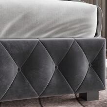 Double Bed 140 * 200 Cm, Hydraulic Bed With Storage Space, Velvet Dark Grey - 深灰色 140 * 200 cm - 查看 7