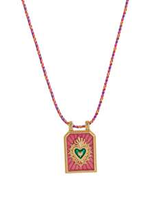 1 pièce Collier pendentif bohème chic avec charme en forme de cœur, corde colorée tressée à la main, parfait pour une tenue décontractée, les voyages, les sorties à la plage, cadeau de la Saint-Valentin, maman, mère, fête des mères
