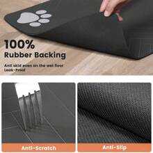 Alfombrilla de alimentación para mascotas - Alfombrilla absorbente para el tazón de agua y comida de las mascotas con respaldo de goma impermeable, tapete de secado rápido para perros y gatos