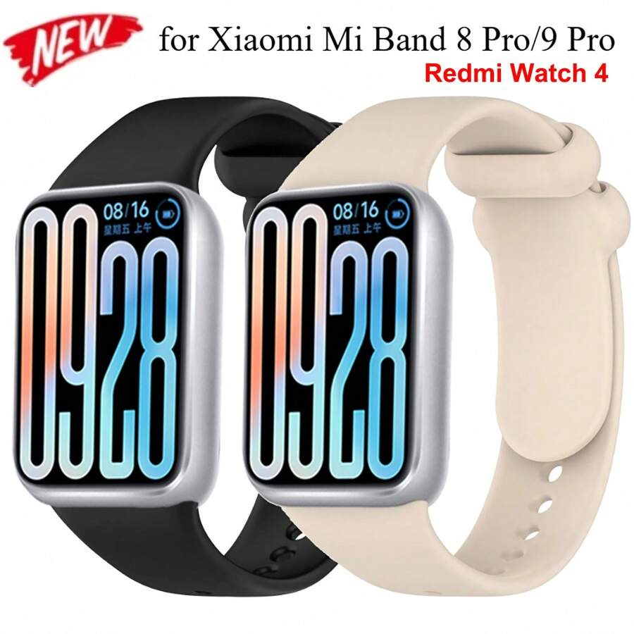 1 buah Tali Jam Tangan Silikon Cair Kompatibel dengan Mi Band 8 Pro/9 Pro, Redmi Watch 4, Tali Pengganti Kreatif dan Personalisasi Unisex, Cocok untuk Versi NFC, Tingkat Premium