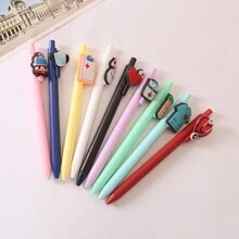 5支随机卡通医生和护士主题伸缩圆珠笔返校 - 彩色 - 查看 6