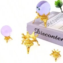 1 suport pentru bile de cristal cu 3 picioare, suport metalic pentru bile de cristal, perfect pentru decorarea interioară, meditație și decorare cadou - Multicolor - Vizualizare 4