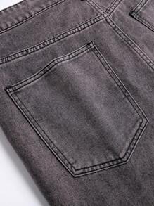 1 Stück Herren Jeans in geradem Bein Retro-Stil, verwaschen, Lässig - Mauve - Übersicht 9