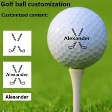 Customized Golf Ball With Text, Dual Layer Golf Ball, Personalized Golf Ball