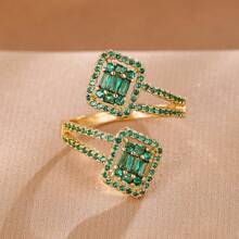 1pc Women's Fashion Versatile Adjustable Cubic Zirconia Ring