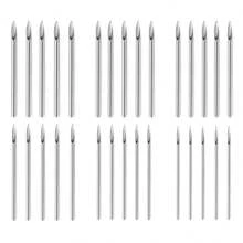 穿刺针 12G 13G 14G 16G 18G 20G 不锈钢穿刺针适用于鼻中隔环腹软骨耳屏耳轮耳甲舌唇眉环穿刺首饰 - 銀色 - 查看 8