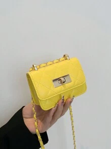 迷你方包新款女士手提包菱形绗缝高档单肩包链条编织翻盖小包口红包可爱斜挎包