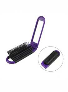 1pc Plastic Folding Hair Brush With Mirror, Travel Hair Brush, Portable Gift Lightweight Compact Small Hairbrush, Pocket Hair Comb For Purse And Gym, Hair Brush, Comb, Hair Tools, Hair Products And Accessories For Barber Salon Beauty Travel Essentials, Back To School, Travel Holiday Essentials, Hair Accessories For Women, Brush, Hair Brushes, Hair Brush, Detangling Brush, Hair Brush, Wooden Comb, Hair Brush, Mini Hair Brush, Detangling Brush, Hair Brushes, Curly Hair Brush, Hairdressing Equipment,Travel Essentials,Travel Essential,Hairstyle,Hairdressing,Hair Brush,Slick Back Brush,Styling Brush,Curly Hair Brush,Edge Brush,Hair Comb,Brush Hair,Hair Brush Set,Comb Hair,Comb For Curls,Detangling Brush,Hair Brush For Women,Hair,Travel,Hair Products,Hair Tools,Hair Stuff,Barber,Barber Accessories,Barbershop,Hairdressing Equipment - Multicolor - View 11