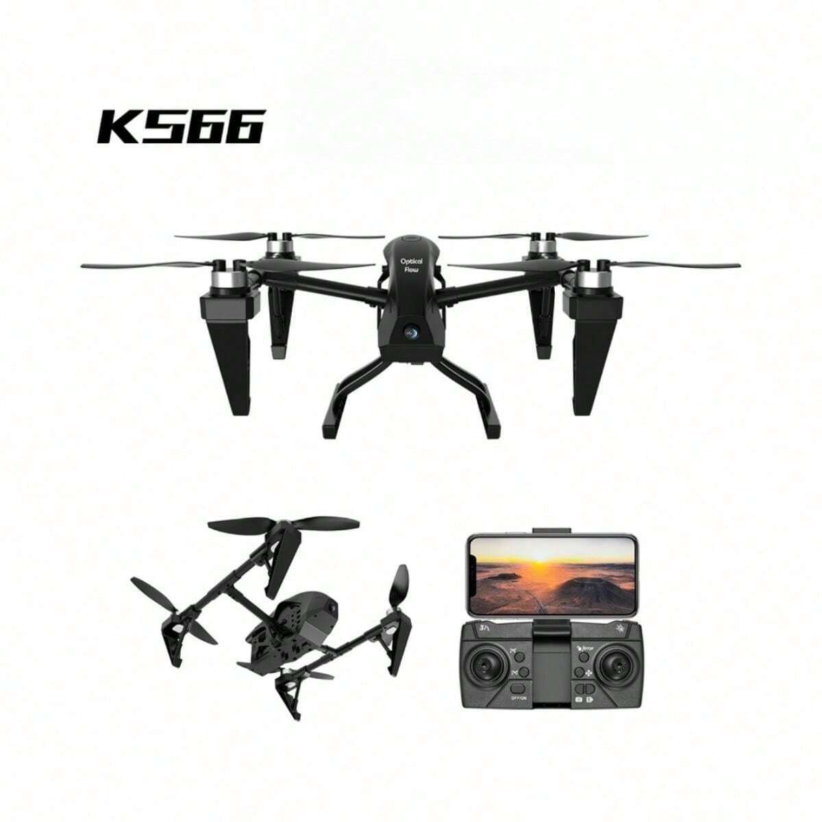 Mini drone quadricoptère KS66 à double caméra haute définition avec ...