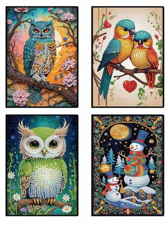 Ensemble de cahier de peinture de diamant 5D - Design artistique et décoration cristalline, journal fait main créatif, carnet de croquis en forme unique en cristal et faux convient pour l'artisanat, l'écriture et la décoration, cadeau parfait pour les personnes créatives