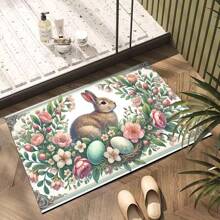 1 件复活节兔子印花浴室垫 - 超柔软超细纤维，防滑快干，适用于厨房和浴室 - 彩色 - 查看 12