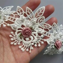 1 Yard Pearl Flower Pattern Lace Trim Embroidered Lace Ribbon Fabric, Sewing Decoration Accessory - Multicolor - View 17