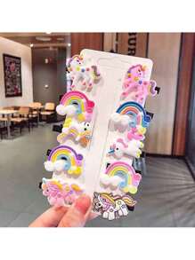 14pcs Purple Hair Accessories Set Including Hair Clip, And Hair Ties Cute - Purple - View 5