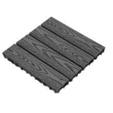 Wood Plastic Composite Deck Tiles Set Of 20, 12x12in Dark Grey, Durable And Weather-Resistant For Indoor And Outdoor Use, Ideal For Patios, Balconies, Rooftops, And Decks, Easy DIY Installation And Maintenance