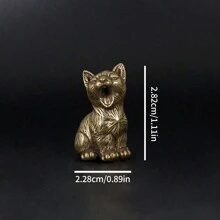 1 Mosiężna figurka kota, metalowa dekoracja retro, miniaturowa ozdoba krajobrazu